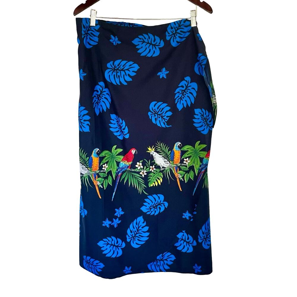 Rima Full Wrap Sarong Tropical Print Bright Parrot Print One Size‎ Resort Beachy